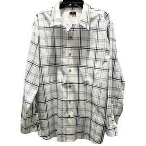 C9 Ridgecut Toughwear Blue White plaid windowpane long sleeve button XL NWOT